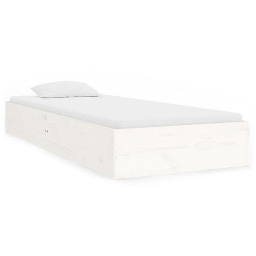 Sengeramme 90x190 cm Single massivt træ hvid