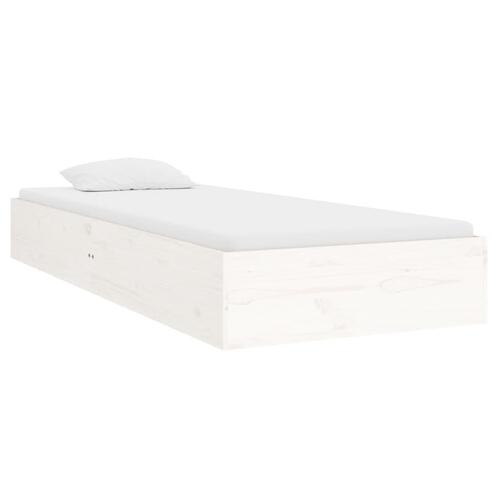 Sengeramme 90x190 cm Single massivt træ hvid