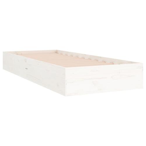 Sengeramme 90x190 cm Single massivt træ hvid