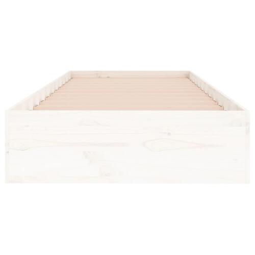 Sengeramme 90x190 cm Single massivt træ hvid