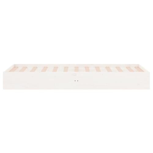 Sengeramme 90x190 cm Single massivt træ hvid