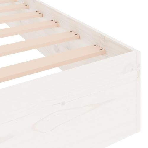 Sengeramme 90x190 cm Single massivt træ hvid