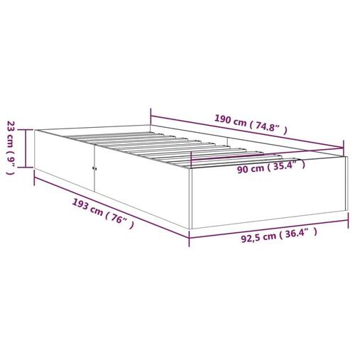 Sengeramme 90x190 cm Single massivt træ hvid