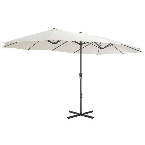 Udendørs parasol med aluminiumsstang 460 x 270 cm sandfarvet