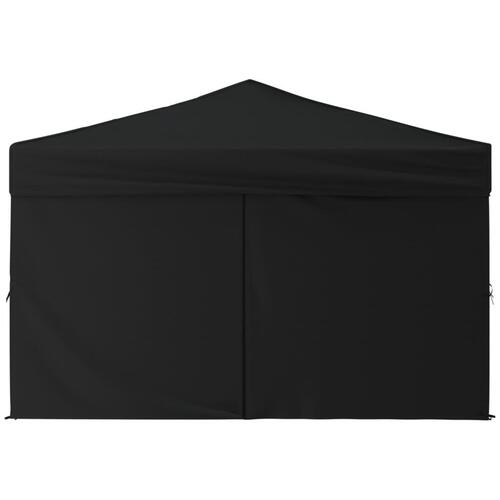 Foldbart festtelt med sidevægge 2x2 m sort