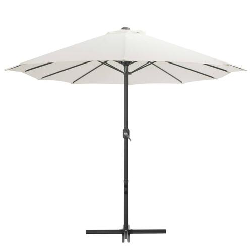 Udendørs parasol med aluminiumsstang 460 x 270 cm sandfarvet