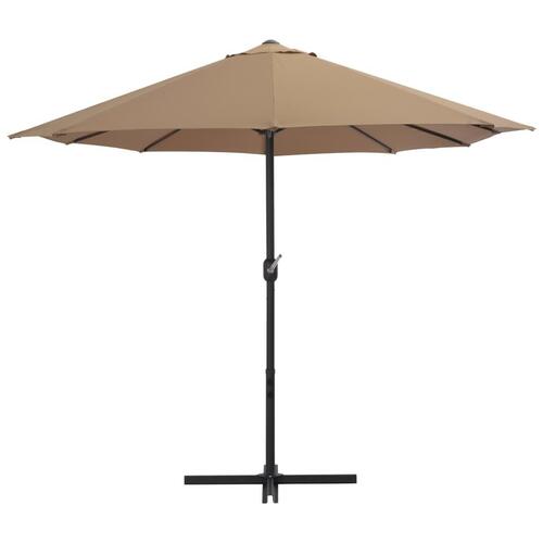 Udendørs parasol med aluminiumsstang 460 x 270 cm gråbrun