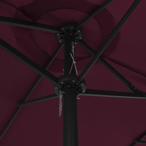 Udendørs parasol med aluminiumsstang 460 x 270 cm bordeauxrød