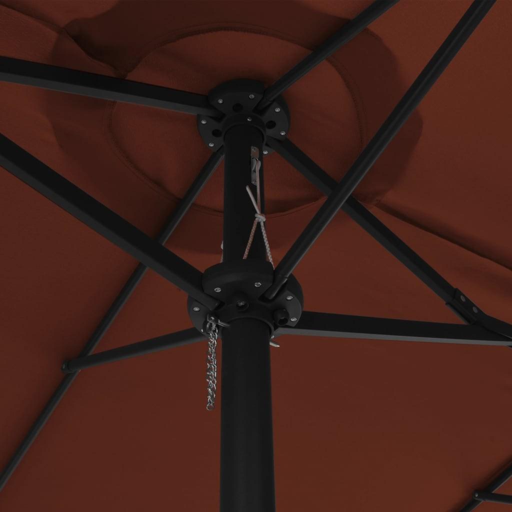 Parasol med aluminiumsstang 460 x 270 cm terracottafarvet