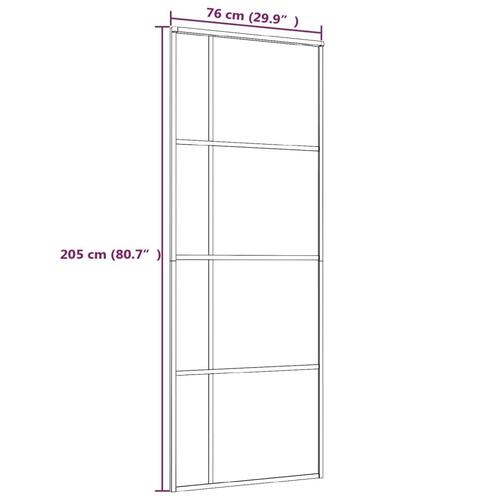 Skydedør 76x205 cm hærdet glas og aluminium hvid