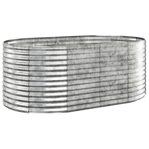 Plantekasse 175x100x68 cm pulverlakeret stål sølvfarvet