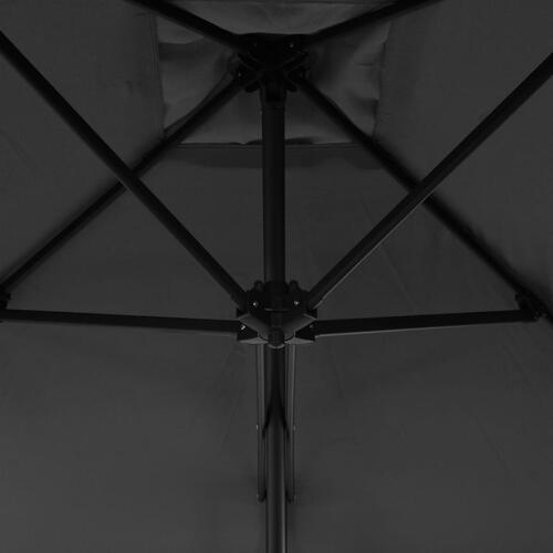 Udendørs parasol med stålstang 300 cm antracitgrå