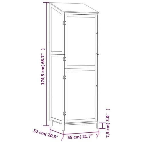 Haveskur 55x52x174,5 cm massivt fyrretræ