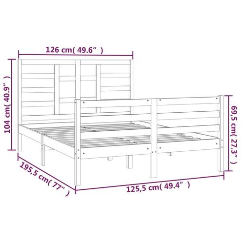 Sengeramme 120x190 cm Small Double massivt træ hvid