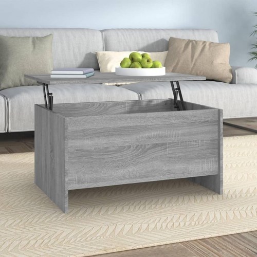 Sofabord med løftetop - 80 × 55,5 × 41,5 cm i grå sonoma-eg