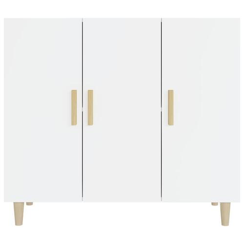 Skab 90x34x80 cm konstrueret træ hvid højglans