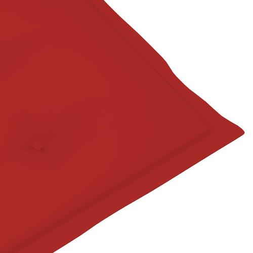 Stolehynder m. høj ryg 4 stk. 120x50x3 cm stof rød