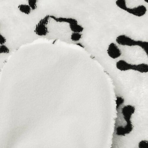 Leopardtæppe plys 139 cm hvid