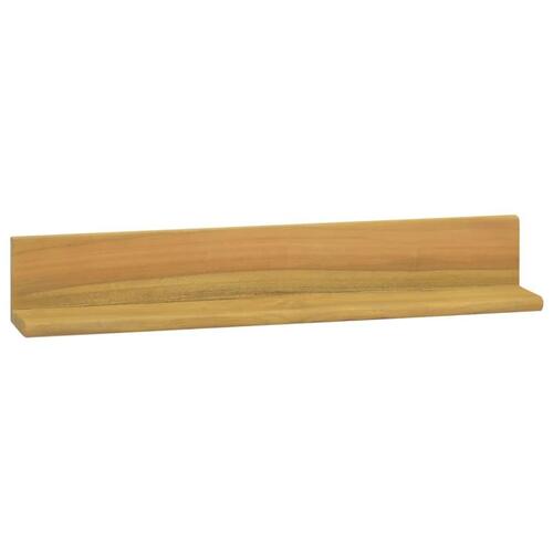 Væghylder 2 stk. 60x10x10 cm massivt teaktræ