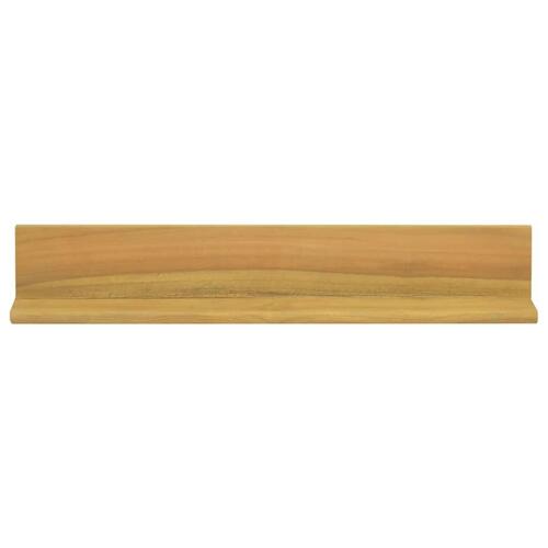 Væghylder 2 stk. 60x10x10 cm massivt teaktræ