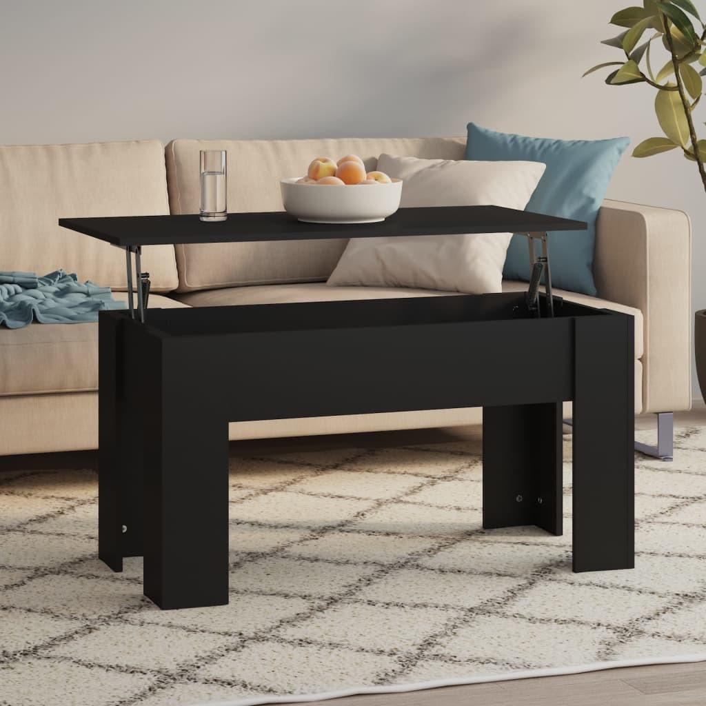 vidaXL sofabord 101x49x52 cm konstrueret træ sort