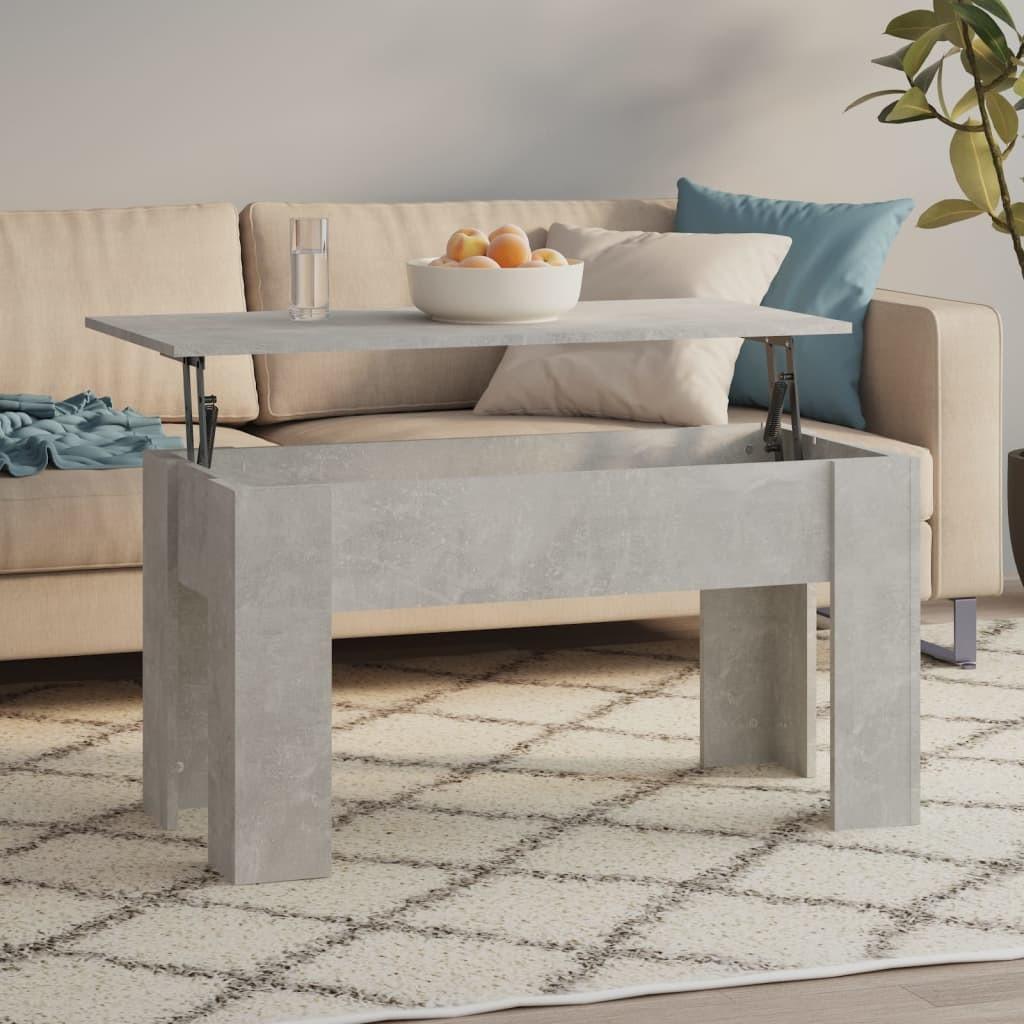 Sofabord med løftetop 101×49×52 cm - konstrueret træ, betongrå