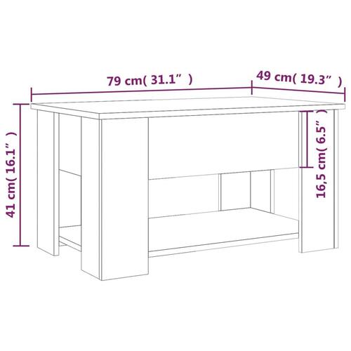 Sofabord 79x49x41 cm konstrueret træ sonoma-eg