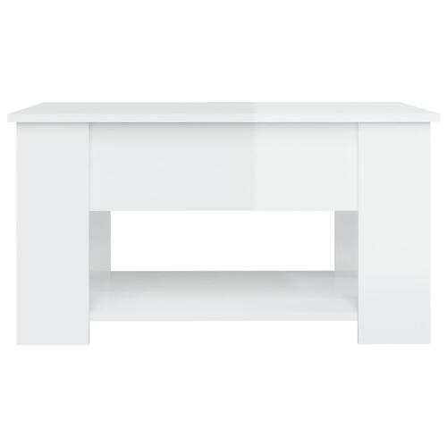 Sofabord 79x49x41 cm konstrueret træ hvid højglans
