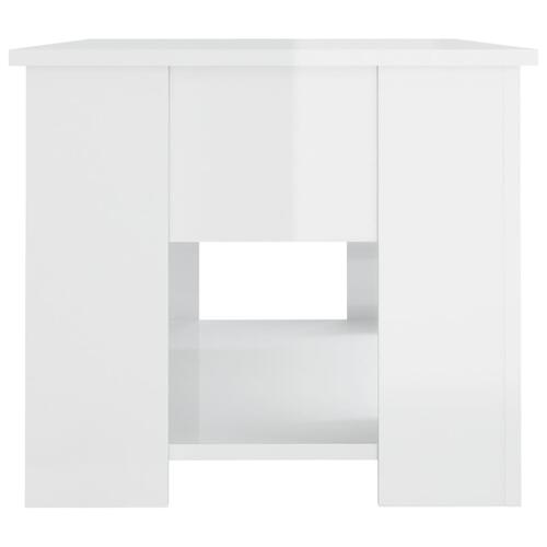 Sofabord 79x49x41 cm konstrueret træ hvid højglans