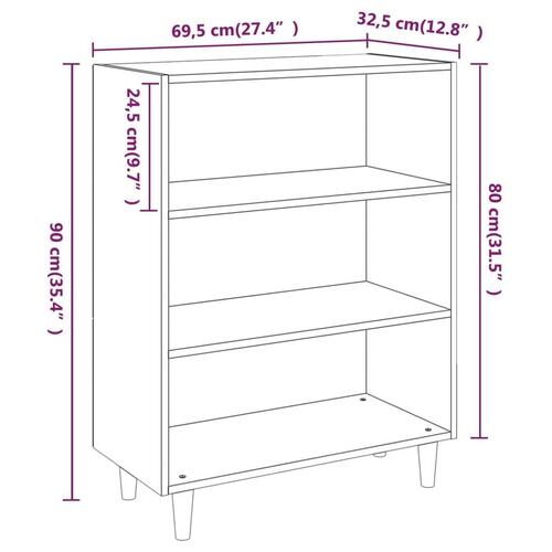 Skænk 69,5x32,5x90 cm konstrueret træ sort