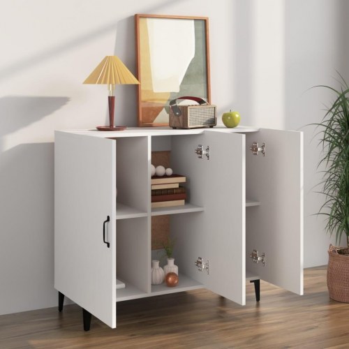 Skænk 90 x 34 x 80 cm i konstrueret træ - hvid