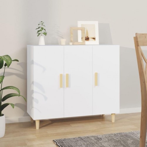 Skænk med 3 låger 90 x 34 x 80 cm - hvid