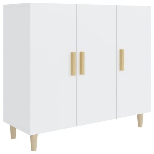Skænk med 3 låger 90 x 34 x 80 cm - hvid