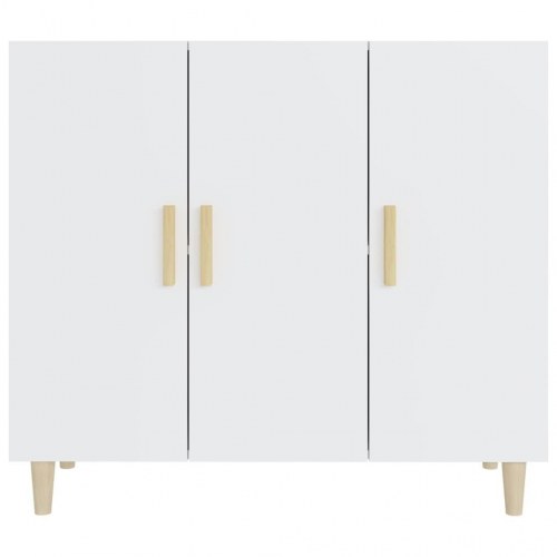 Skænk med 3 låger 90 x 34 x 80 cm - hvid