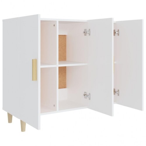 Skænk med 3 låger 90 x 34 x 80 cm - hvid