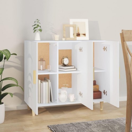 Skænk med 3 låger 90 x 34 x 80 cm - hvid