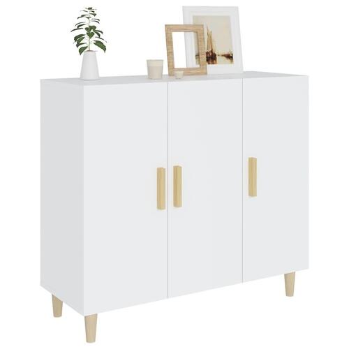 Skab 90x34x80 cm konstrueret træ hvid