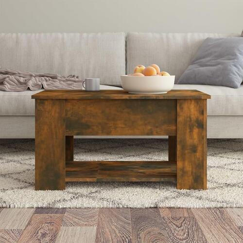 Sofabord 79x49x41 cm konstrueret træ røget egetræ