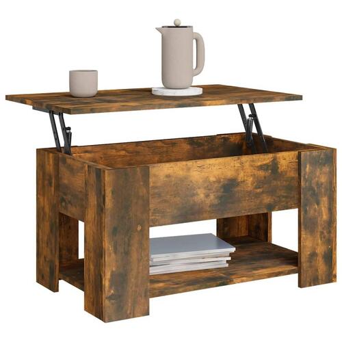 Sofabord 79x49x41 cm konstrueret træ røget egetræ