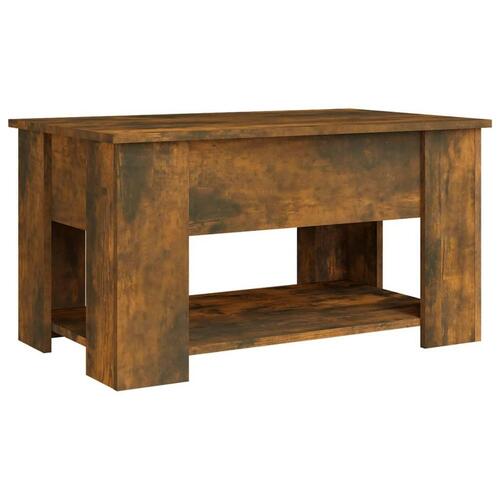 Sofabord 79x49x41 cm konstrueret træ røget egetræ