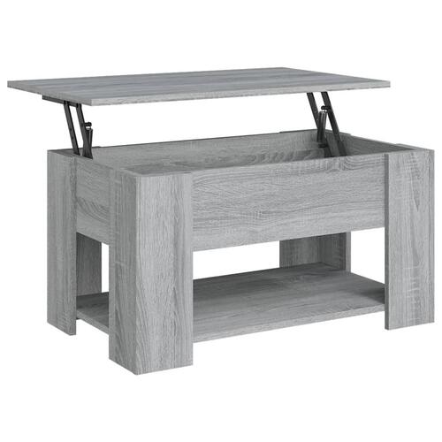 Sofabord 79x49x41 cm konstrueret træ grå sonoma-eg