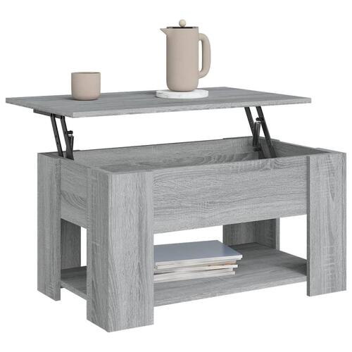 Sofabord 79x49x41 cm konstrueret træ grå sonoma-eg