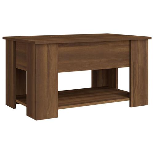 Sofabord 79x49x41 cm konstrueret træ brun egetræsfarve