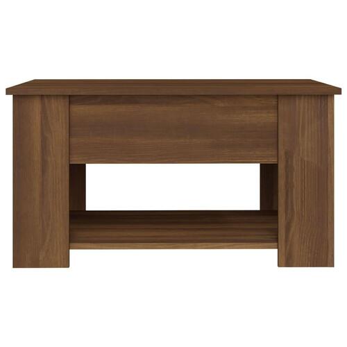 Sofabord 79x49x41 cm konstrueret træ brun egetræsfarve