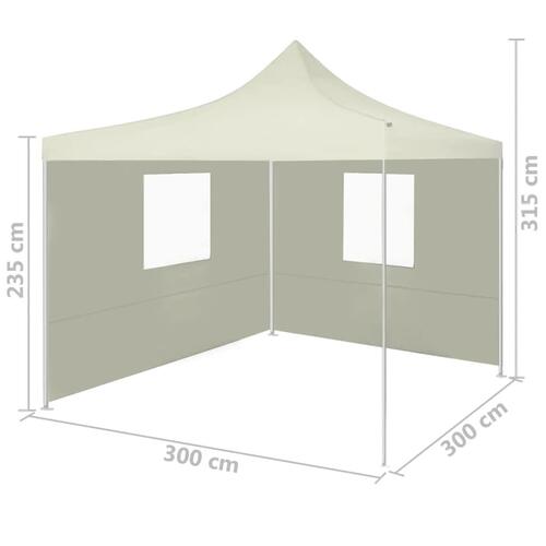 Foldbart telt med 2 vægge 3 x 3 m cremefarvet