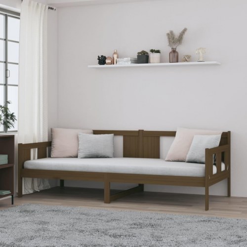 Daybed 90x200 cm massivt fyrretræ gyldenbrun