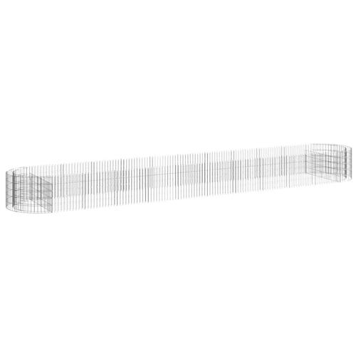 Gabion-højbed 600x100x50 cm galvaniseret jern