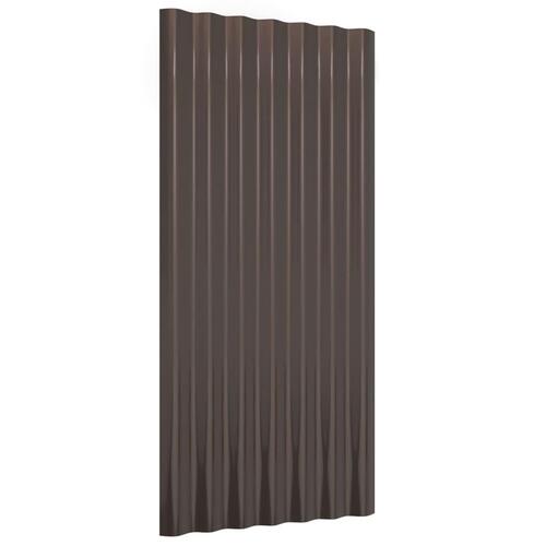 Tagplader 36 stk. 80x36 cm pulverlakeret stål brun