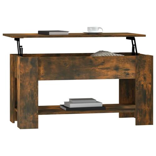 Sofabord 101x49x52 cm konstrueret træ røget egetræsfarve