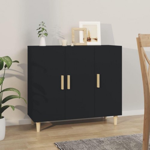 Skænk i konstrueret træ - 90×34×80 cm, sort